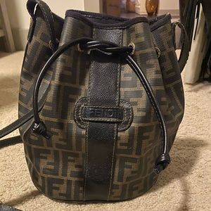 Fendi Black and Brown Bucket Bag